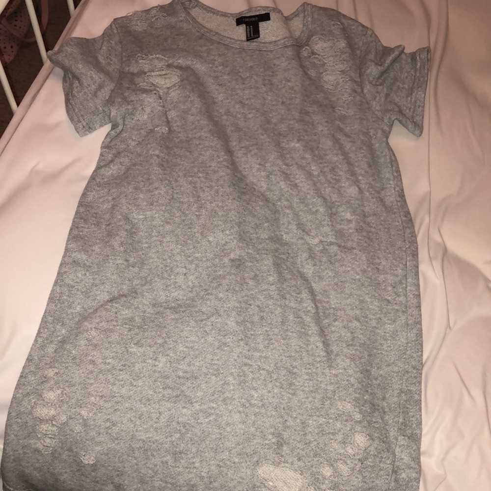 grey ripped dress